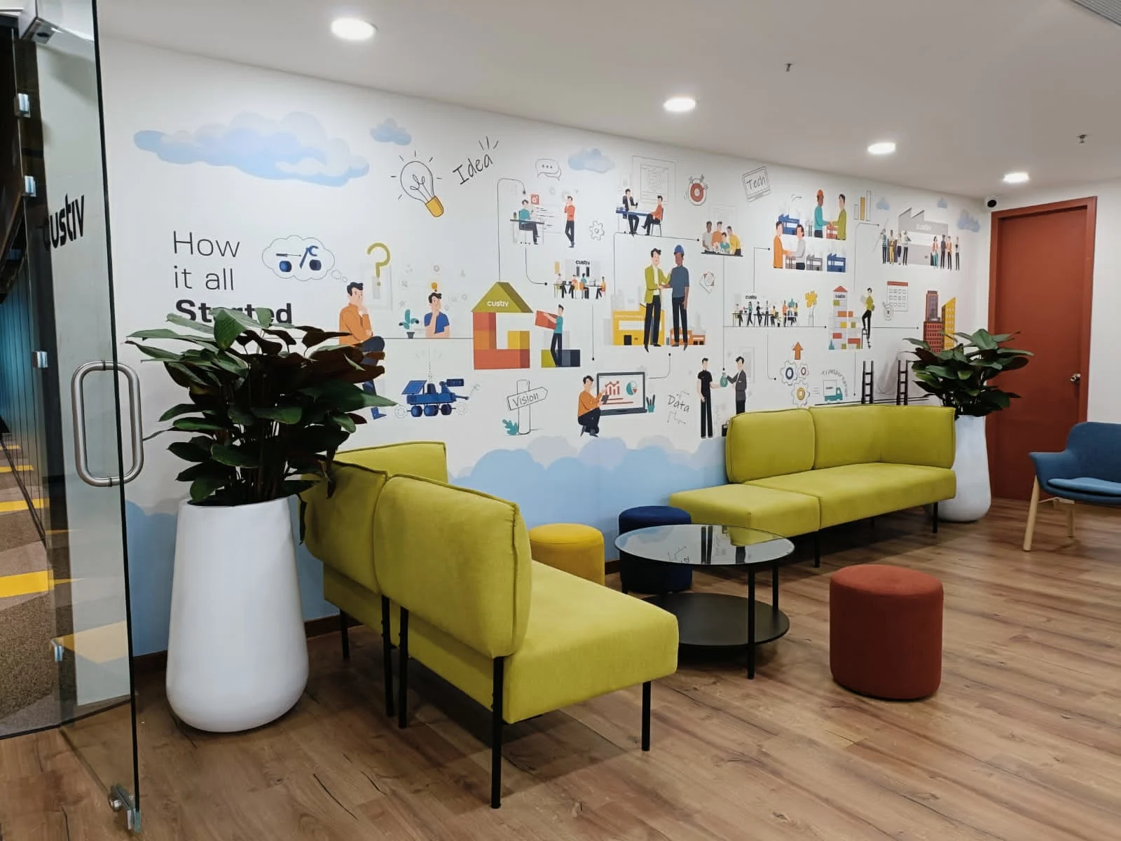 Custiv Modern office interior design project in Bangalore by DesignArcInteriors