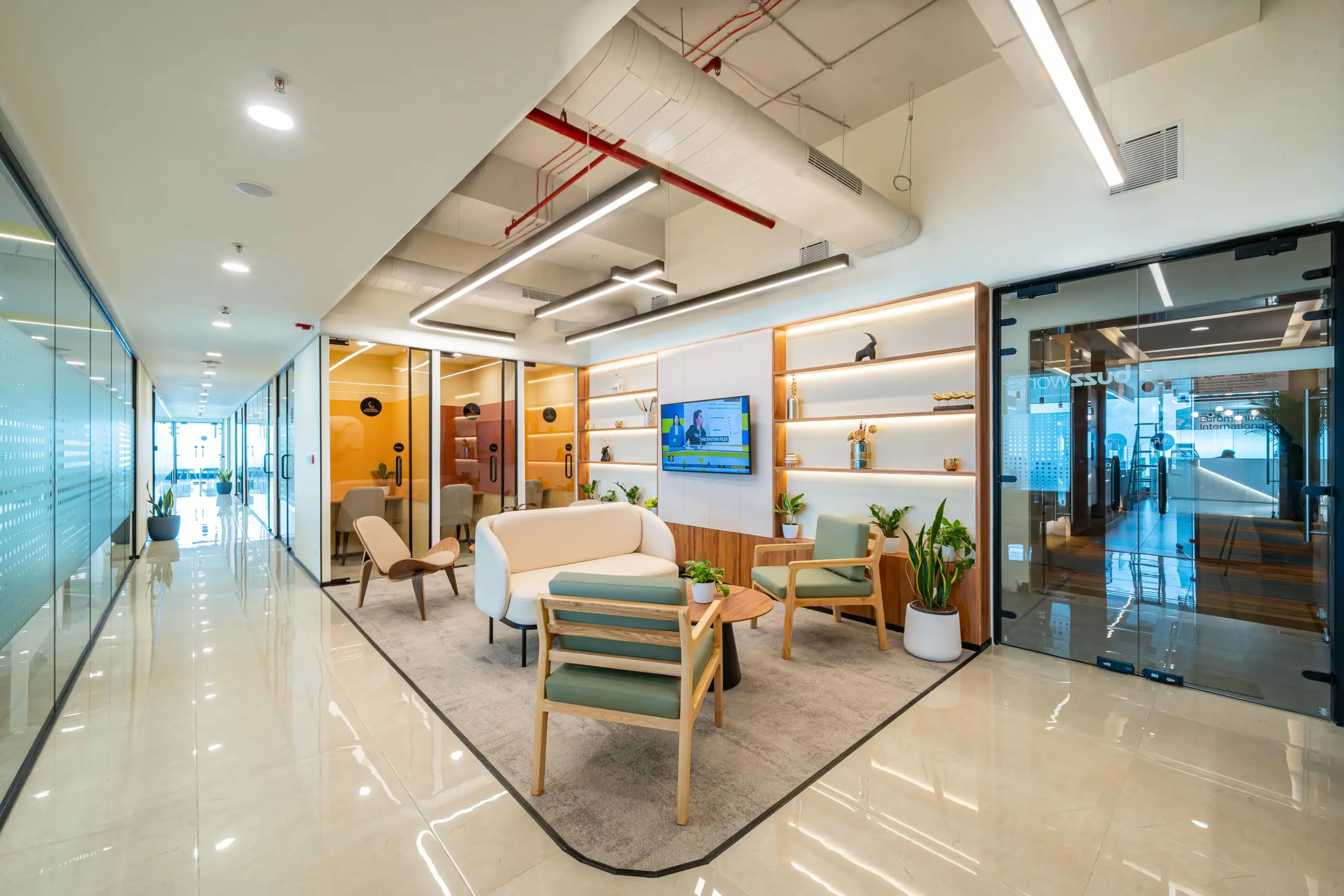 3D office interior render by Design Arc Interiors