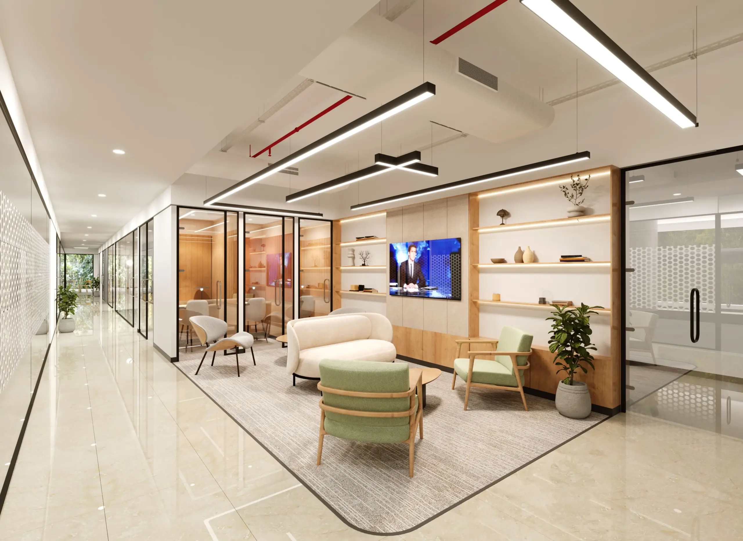 Completed office interior by Design Arc Interiors